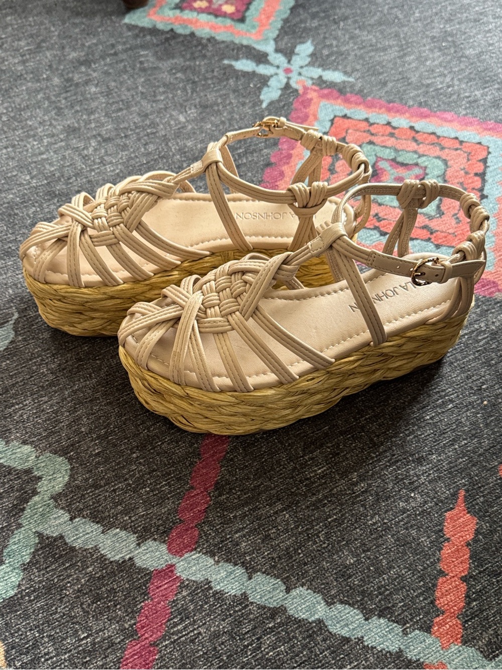 Ulla Johnson Viola Knotted Leather Platform Sandals Cream Size 7.5 (EU 37.5) - Picture 4 of 11